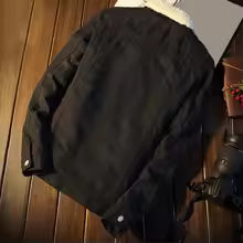 Chaqueta vaquera negro de forro polar para hombre de Forever 21, talla M.