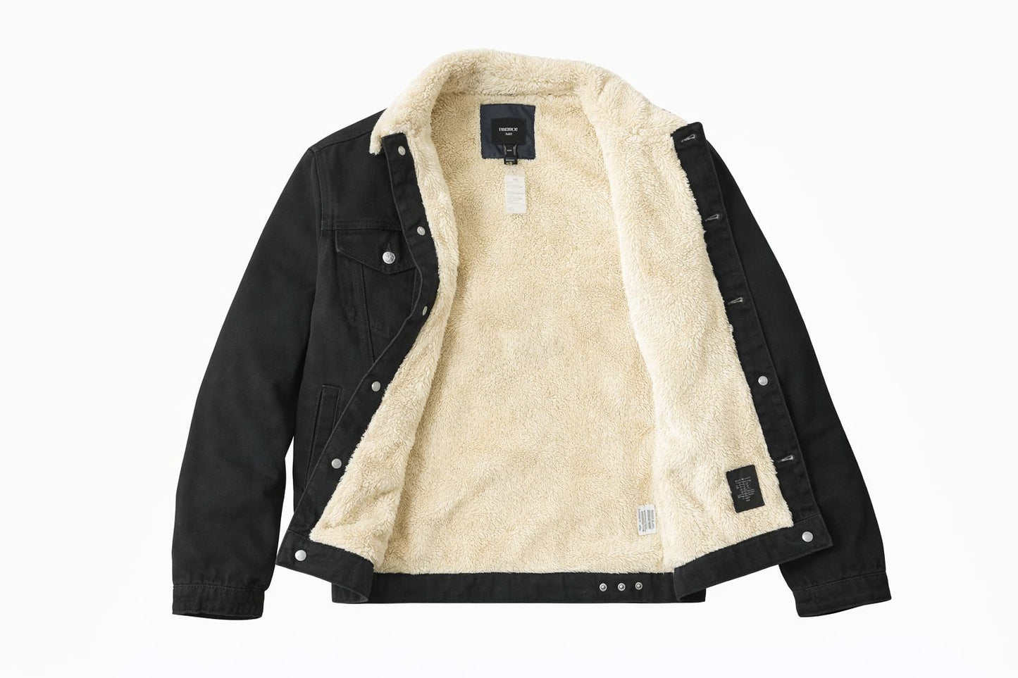 Chaqueta vaquera negro de forro polar para hombre de Forever 21, talla M.