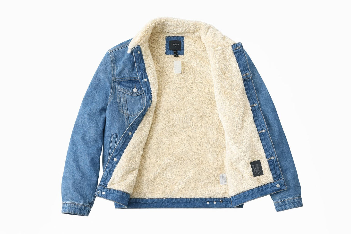 Chaqueta vaquera azul de forro polar para hombre de Forever 21, talla M.